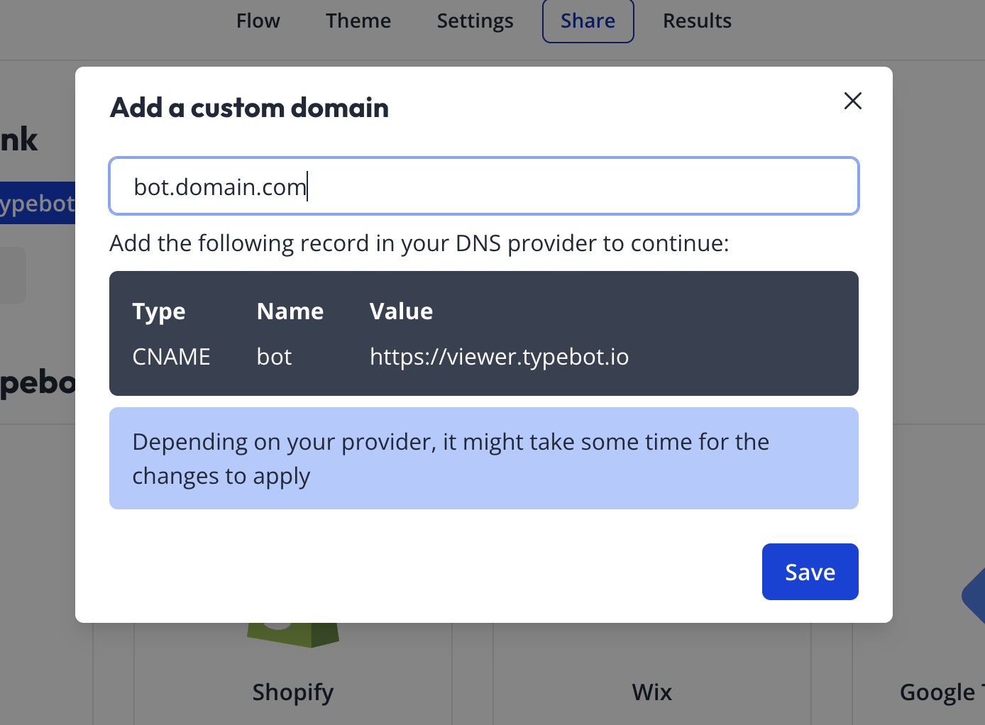 Add domain instructions